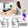 4 USB Multifunktions-Monitorständer mit 2.0 Anschlüssen, Ladefunktion, Monitorhalter, Computerbildschirm-Regal, Laptopständer, Organizer, Schwarz