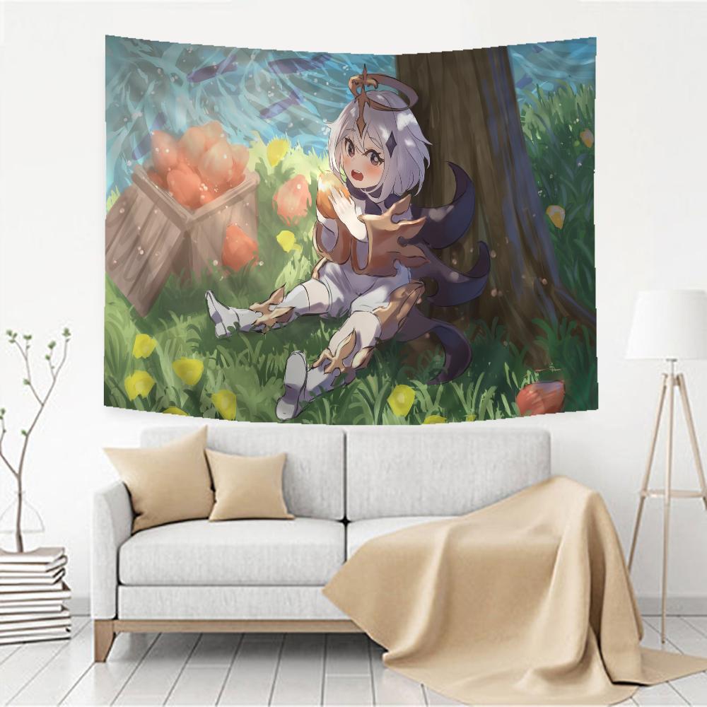 Genshin Impact Paimon Hippie Wall Hanging Tapestries Art Science Fiction Room Home Decor Kawaii Room Decor