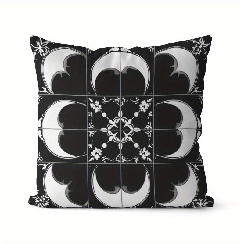 Home Decor Black And White Geometric Patterned Pattern Cushion Cover Suitable For Sofa Bedroom Car Pillow Cover