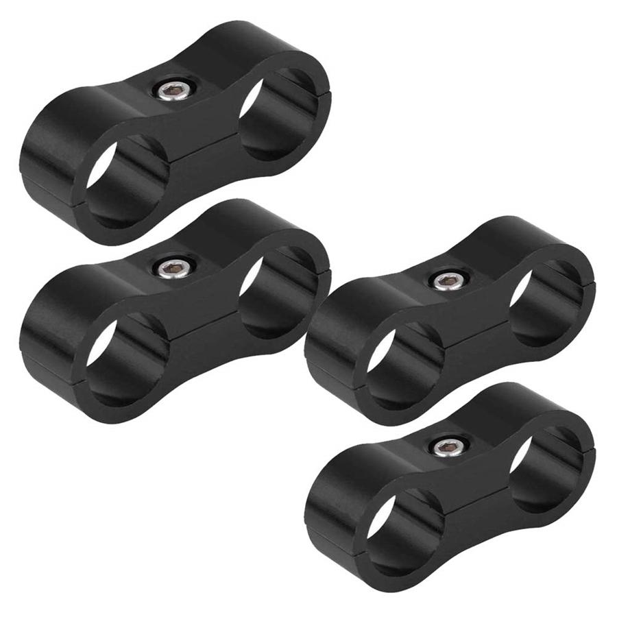 8pcs AN8 16MM Braided Hose Separator Clamp Fitting Adapter Bracket Black