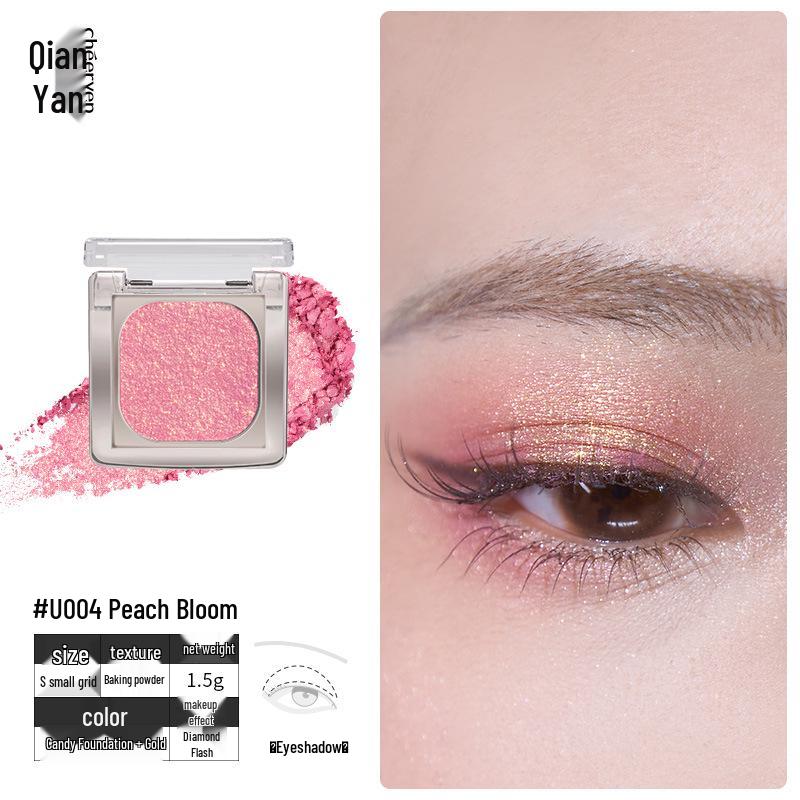 Qianyan Luxurious Crystal Eyeshadow & Blush Palette - Matte Shimmer Contour Highlighter for Daily Use
