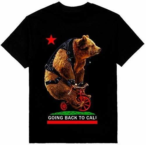 Going Back to Cali Bear Mens Heavyweight T-Shirt Print On Shaka Wear Tee XS