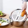 Multifunctional Potato Grater 3in1 Potato Slicer Gifts Draining Basket