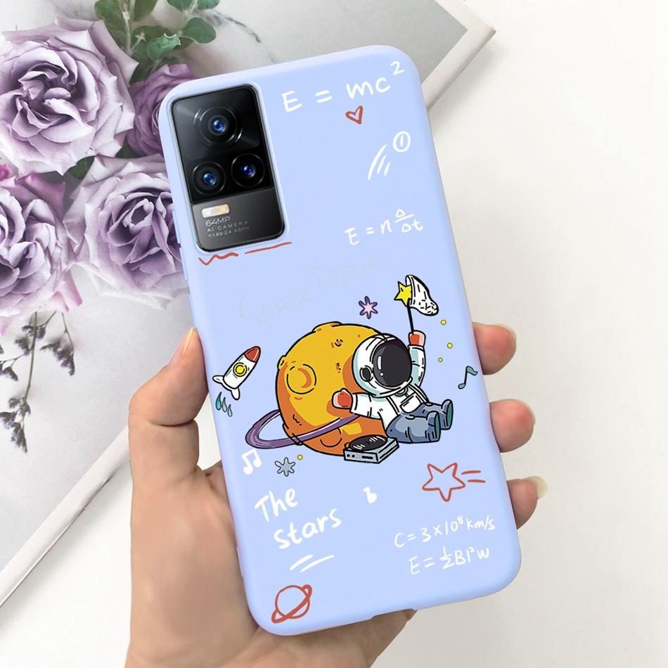 For Vivo V21e Case Vivo V21E 4G V 21E V2061 Lovely Cartoon Candy Color Soft Silicone TPU Phone Back Cover