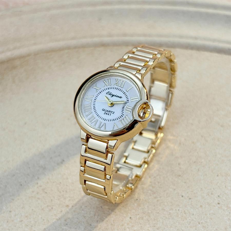 Elegant Ladies Wristwatch High-End Classic Aesthetic Alloy Steel Band Luxury Watch Stylish Timepiece for Women