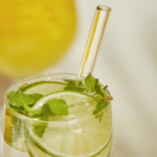 Peach&life Eco-Friendly, Beautiful Straws, Sustainable, Reusable, BPA-Free, Plastic-Free, Stylish Straw (Clear Glass)