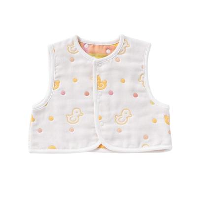 Cream De Coco Gauze Chick Print Vest for Warmth Baby Made In H 6-Layer [Soft/Comfortable] 100% Cotton, Japan, 50-70cm (Ivory)