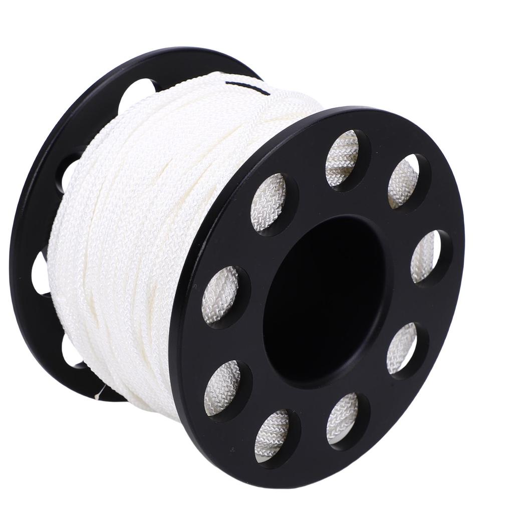 Scuba Diving Finger Spool Reel with 131.2ft White Line 90mm Double End Clamp Compact Dive Reel for Cave Wreck Technical