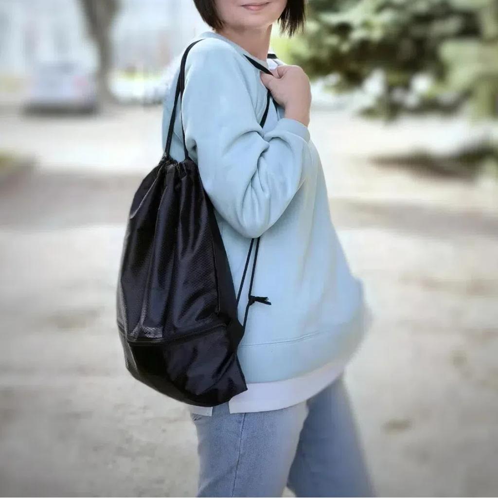 Waterproof Drawstring Backpack Lightweight Sports Gym Sack with Pouch, Casual School Bag for Teens Adults