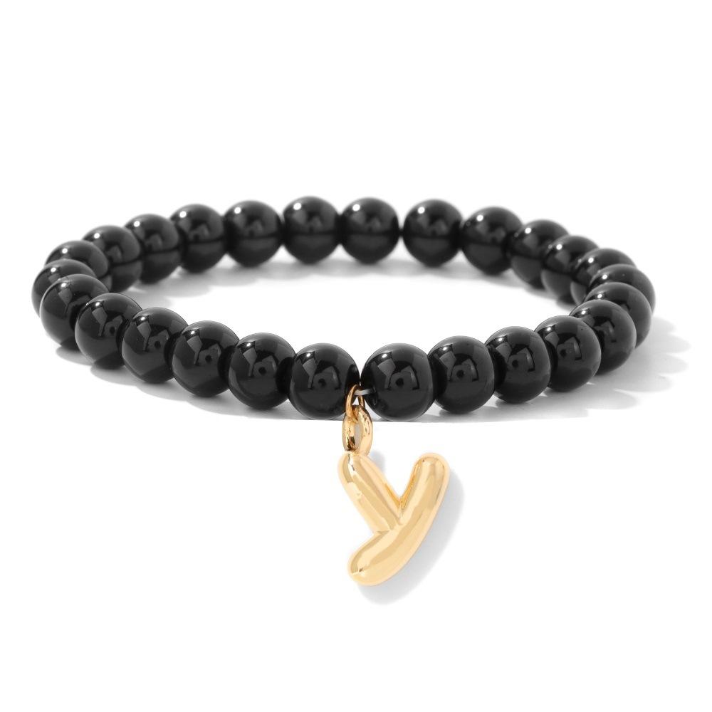 

JYL TS Bracelet Lion/Owl Volcano Stone Beaded Bold Boosts Courage & Wisdom Y cyber желтый