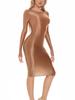 Damen Öl Satin Glänzend Mikro Mini Kleid Glänzend Transparent Bodycon Kleid Sexy Enges Bleistiftkleid Clubwear