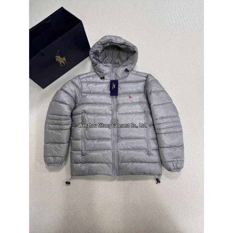 Ra La Klassische bestickte Polo-Pferd-Logo Kapuzen-Leichtbaumwolljacke