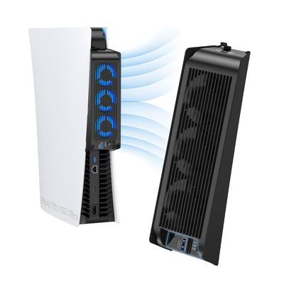 Lüfter für ältere PS5 PS5 Kühlung LED Externer Kühler mit USB Kompatibel mit sowohl Disc- als auch Digital-PS5 Schwarz Kompatibel mit PS5 Konsolen,