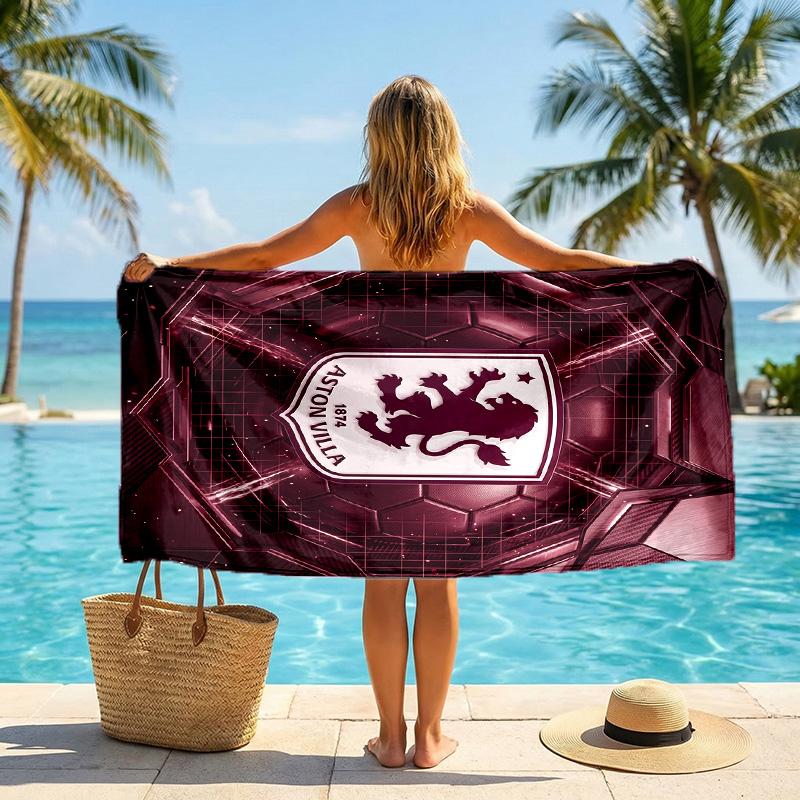 Asciugamano da Spiaggia Aston Villa Football in Morbida Microfibra Asciugatura Rapida Assorbente per Spiaggia Piscina Viaggio