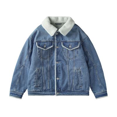 2024 European And American Winter New Thickened Fashion Cowboy Jacket Men'S Plush Jacket Washed Top