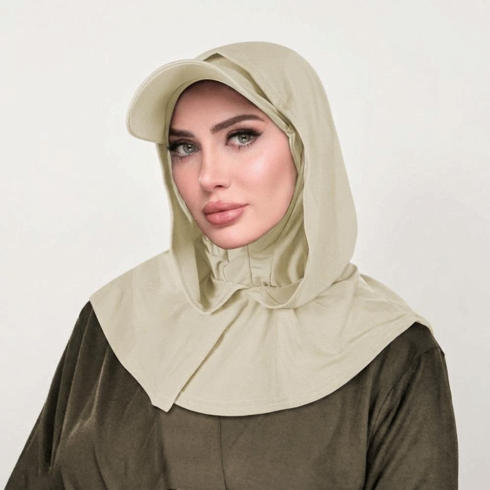 Sun Protection Sun Hat with Hood Wide Brim UV Resistant Neck Shade Cap Solid Color Neck Protection Hijab Baseball Cap Women