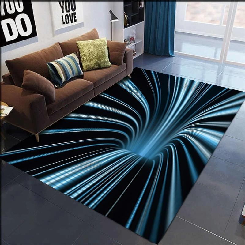 Living Room Carpet 3D Visual Vortex Personalized Fun Rug Living Room Bedroom Dining Room Non Slip Mat Home Decoration