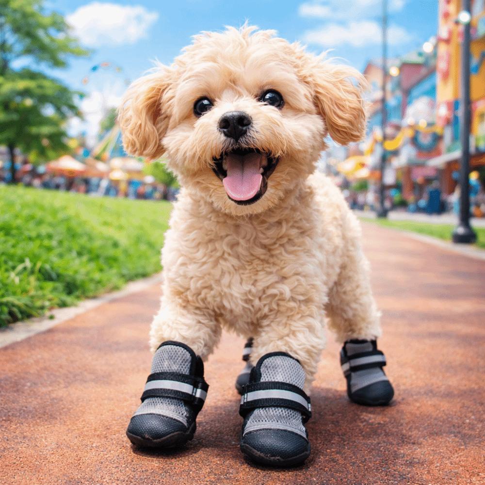 4 pcs/set Anti-slip Pet Shoe Cover Soft Sole Dog Walking Boots Puppy Feet Cover Running Activities