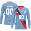 Men's Long Sleeve Athletic Jersey, Lightweight Sports Shirt, Quick Dry Top for Training, Purple Blue White Design