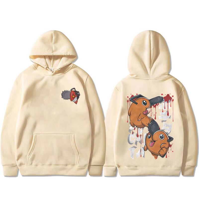 Anime Chainsaw Man Hoodie Cartoon Funny Denji Pochita Print Hooded Tracksuit Men Women Fashion Casual Oversized Pullover Hoodies
