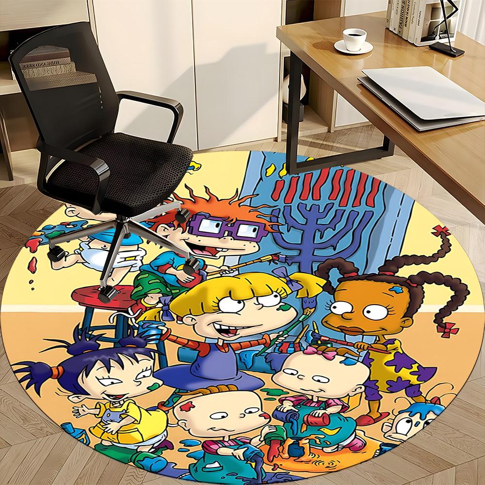 1pc Rugrats Office Round Area Rug, Bedroom Living Room Home Decor, Room Deco, Offic A1016082