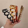 Elegant Solid Color Wave Hairbands For Women Trendy Toothed Non-Slip Hair Combs Hair Accessories Girl Face Wash Sports Headbands
