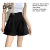 Damen Anzug-Shorts, hoch taillierte Plissee-Shorts, elegante Arbeitsshorts, lässige Loungewear mit weitem Bein
