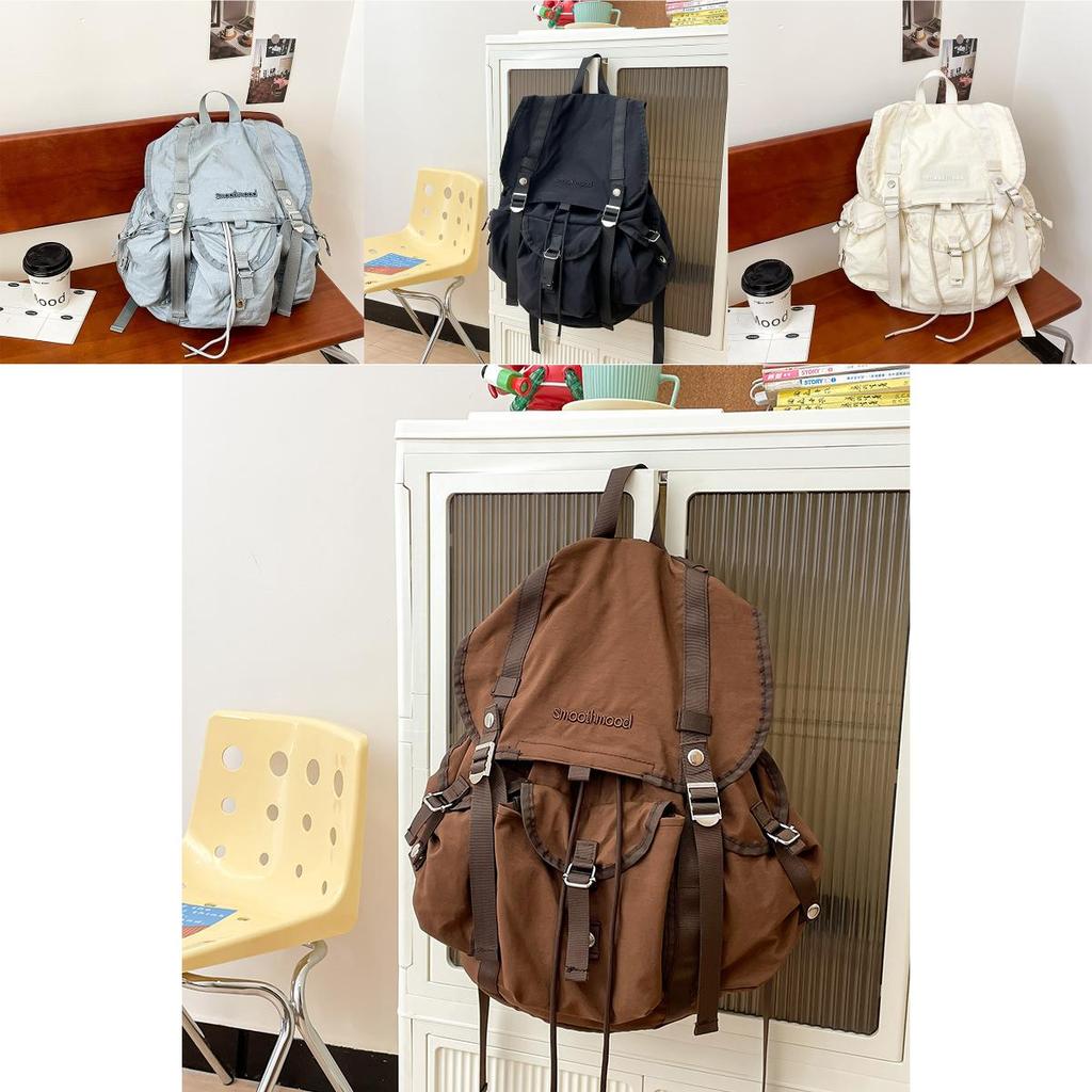 Nylon Letter Smoothmmod Embroidery Casual Backpack With Large Capacity For Travel And School Use
