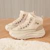 2025 winter velvet high-top little white shoes new Korean version ins female students height increase sports warm leisure K6701