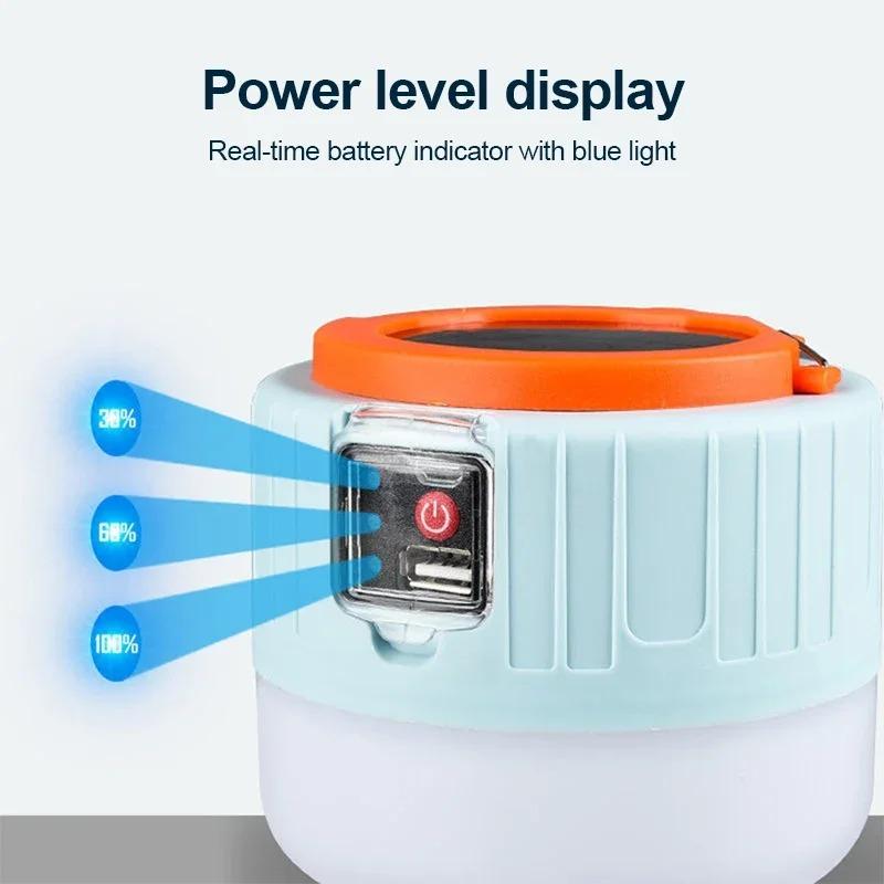 LED Camping Light Rechargeable Waterproof Portable Outdoor Hiking Emergency Lights Bright Tent Lamp Lantern Flashlight Camping