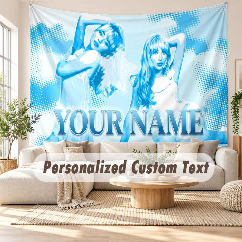 Arazzo da Parete con Nome Personalizzato, Arazzo Decorativo per Sfondo Sabrina Carpenter per Dormitorio Casa