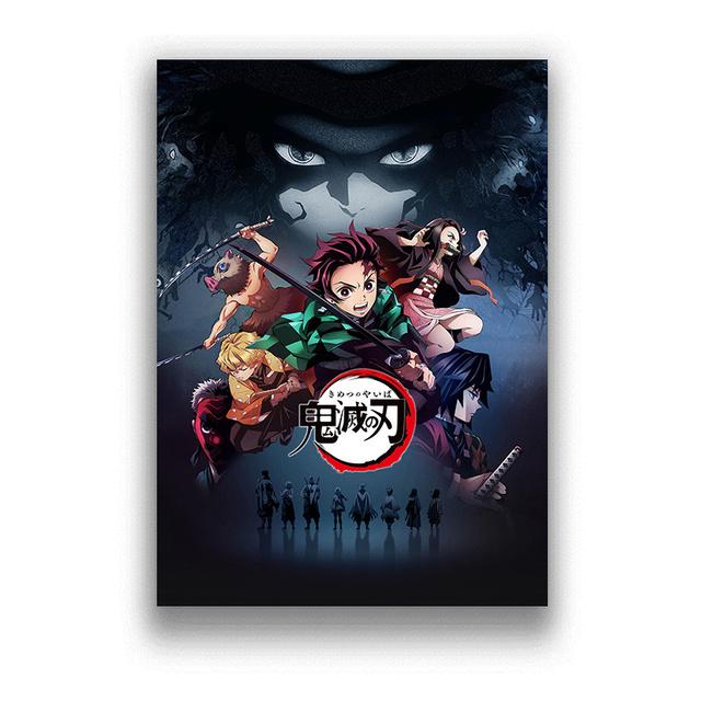 Japanese Anime Demon Slayer Posters And Prints Pictures On The Wall Vintage Poster Decorative Home Decor Tableau