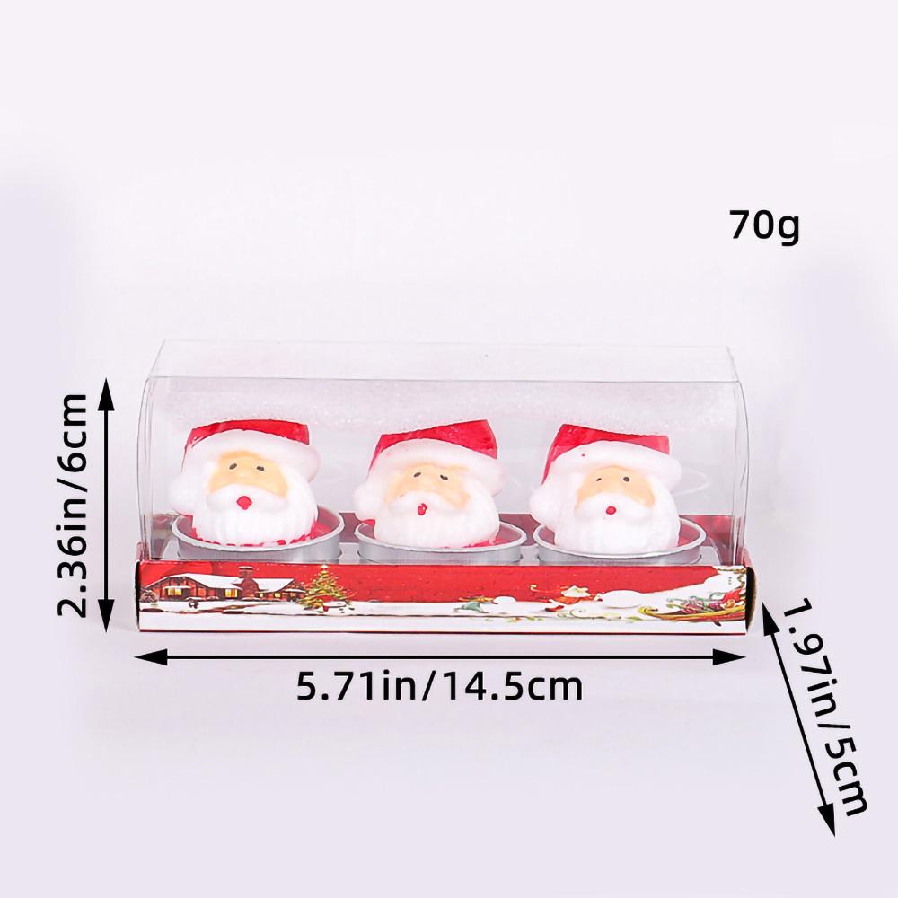 3pcs Christmas Craft Gift Candle Painted Decoration Christmas Gift Valentine'S Day Confession Proposal Props