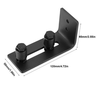 Sliding Door Floor , Carbon Steel Adjustment Rollers Barn Door Hardware Wall Mount Flush Flat Floor Design Black Black