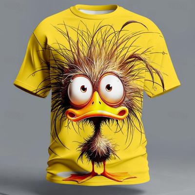 3D Printed Funny Duck T Shirt For Kid Cartoon Animal Pattern T-Shirts Summer Fashion O-Neck Loose Tops Street Short Sleeve Tees