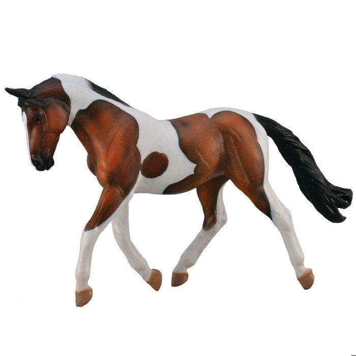 Figurine cheval : pie jument bai