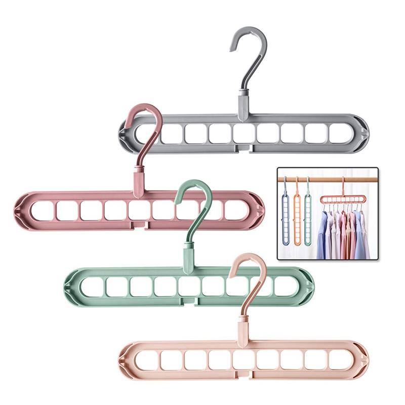 9 Hole Space Saving Clothes Hanger Closet Organizer Multifunctional Drying Rack for Scarves Clothes and Accessories
