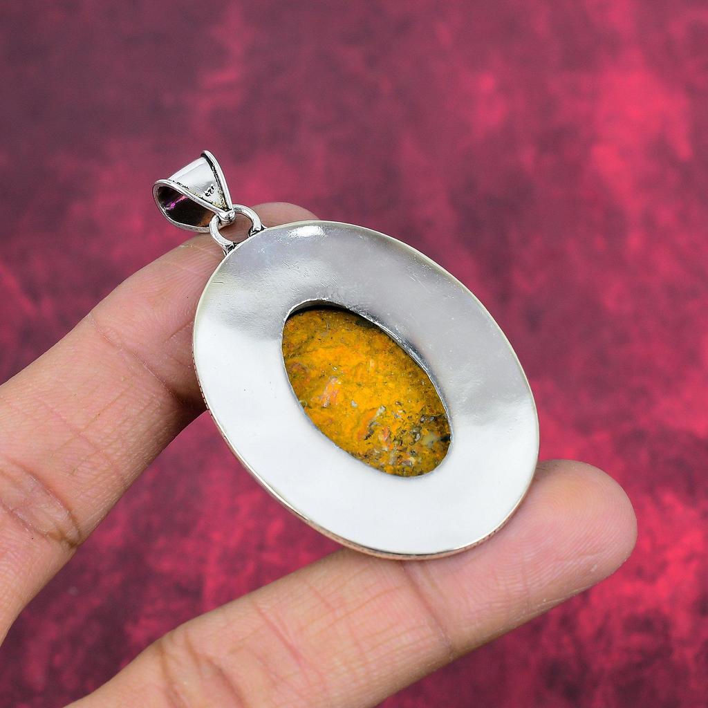 Bumblebee Jasper Pendant, 925 Solid Sterling Silver Gemstone Jewelry, Handmade Pendant, For Mother Day