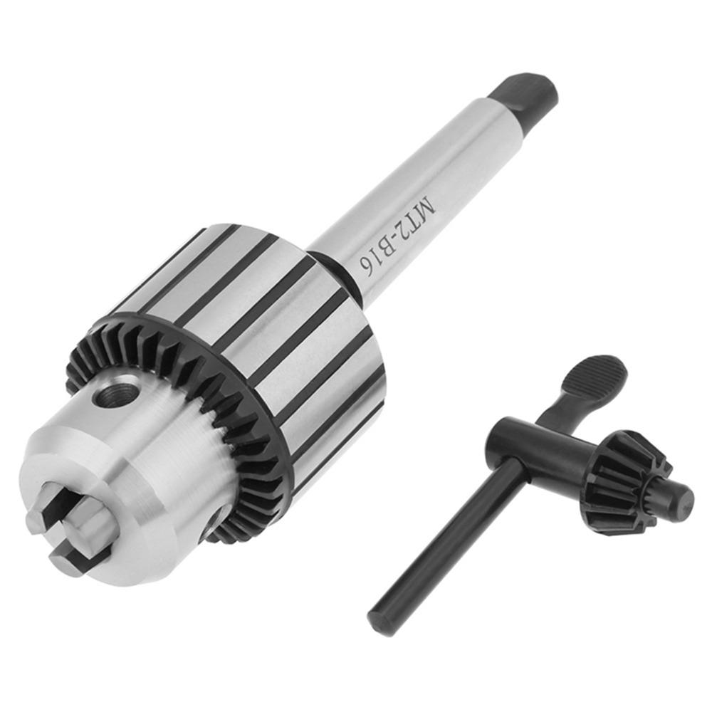 Carbide Steel Lathe Chuck MT2-B16 Arbor Key Type Drill Chuck Morse Taper Arbor Adapter For Lathe