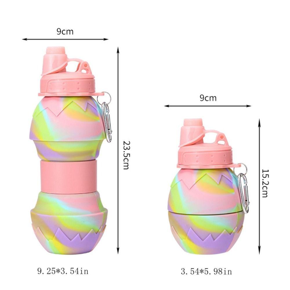 Silicone Silicone Folding Cups With Carabiner Portable Water Bottle Sport Water Bottle  Children