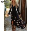 Abito Vintage Estivo Nuovo Stile Etnico Tribale Western Cowboy con Stampa Floreale Retrò