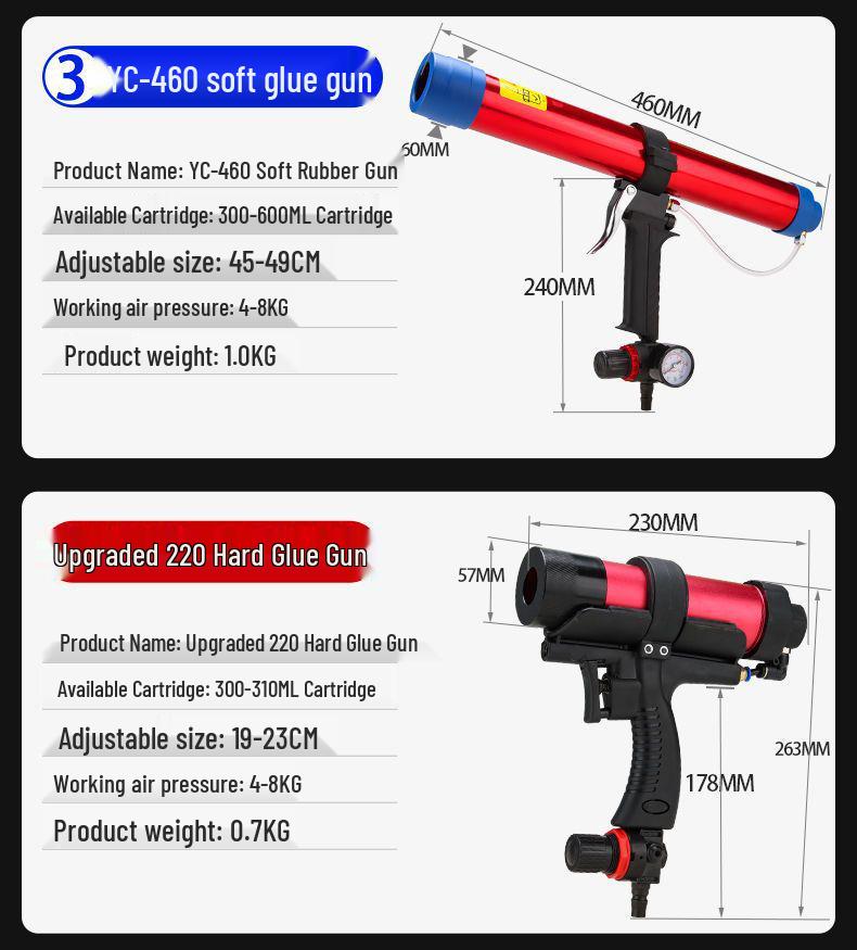 Pneumatic Silicone Sealant and Structural Adhesive Dispenser Gun