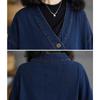 Dimanaf 2024 Autumn Denim Jackets Long Coat Casual Long Sleeve Shirt Women Loose Blue Vintage Lady Vintage Tops Plus Size