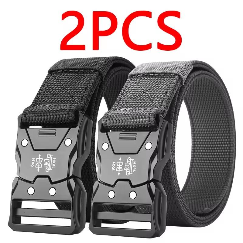 2 Stuks Tactische Tailleband - Duurzame Automatische Gesp, Perfect voor Buitenavonturen, Unisex Accessoires voor Mannen en Vrouwen 125cm gray