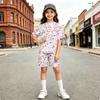 Kids Printed Round Neck Short Sleeve T-Shirt and Pants Set, Cute Casual Outfit for Boys and Girls