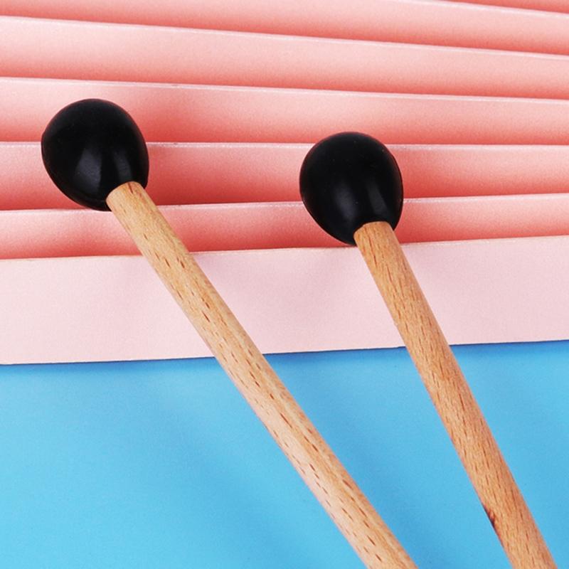 2pcs Maple Handle Plastic Ball Drumstick Marimba Mallet Percussion Musical Instrument Accessories For Beginners Training