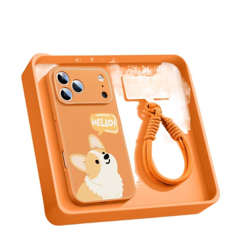 Applicable to Apple 17promax mobile phone case iPhone16 case 15plus with lanyard female 13 bracket 14plus