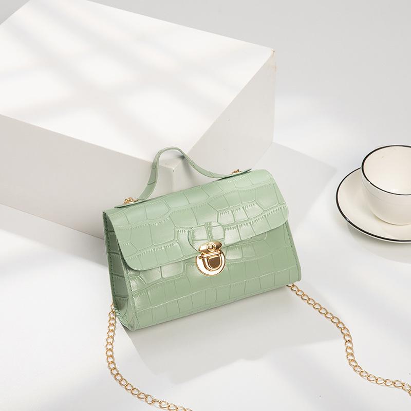 

Women s bag 2024 summer and autumn new version stone pattern chain women s small square bag single shoulder oblique span trend women s bag