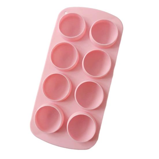 Silicone Ice Cube Tray with Lid 8-Cavity Round Ice Ball Mold Food-Grade Easy-Release Chocolate Candy Maker Freezer Container розовый