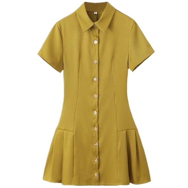 

Fashion Style 2024 Summer New Women s Clothing Elegant Mini Shirt Style Dress 2674507 510 Yellowish Green L